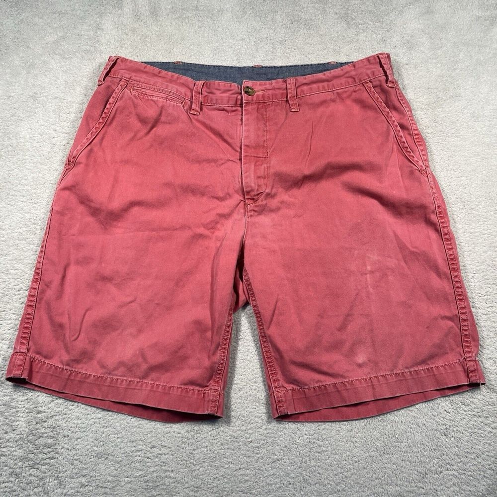 Polo Ralph Lauren Chino Shorts Mens‎ 36 Red Relaxed Fit Cotton Twill Pony Logo